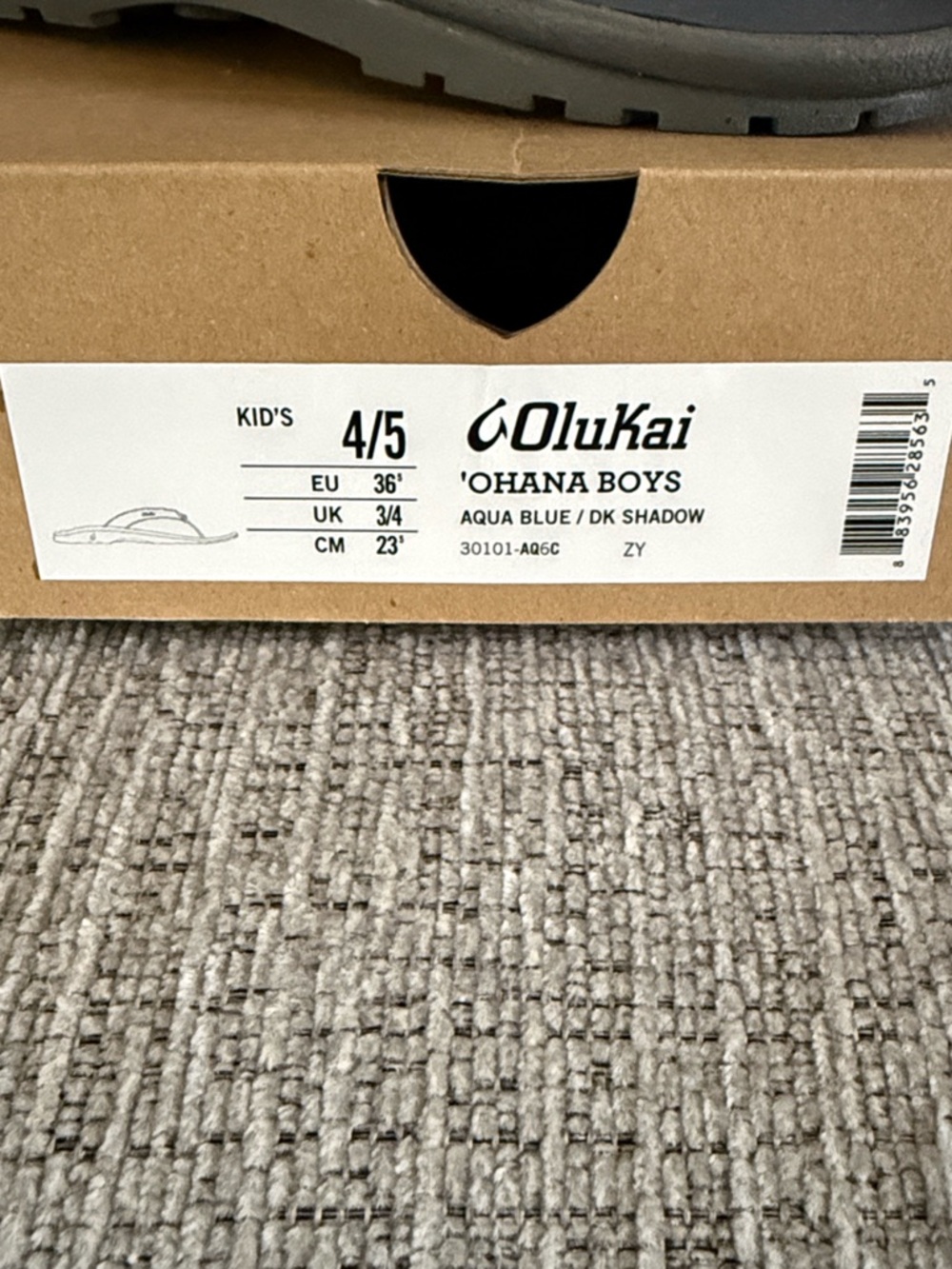 OluKai Boys Ohana Flip Flops Blue & Dark Gray - Picture 2 of 5